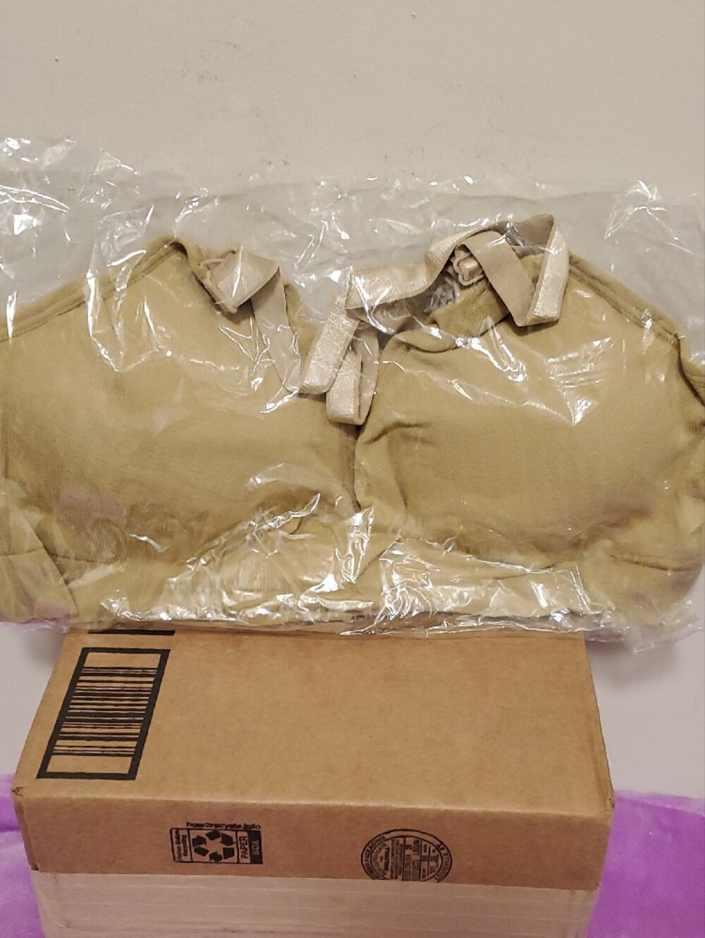 PrettyLittleThing Ribbed Beige Padded Bra - Picture 2 of 5
